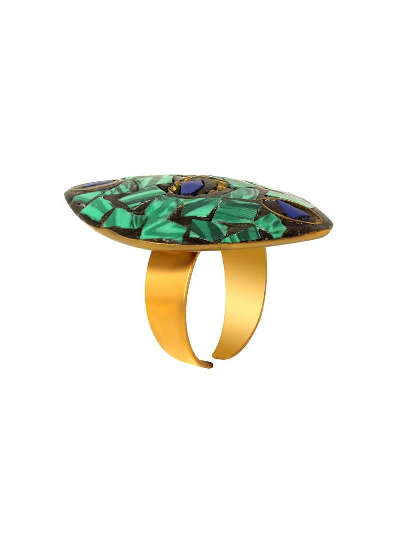 multi colored brass finger  ring