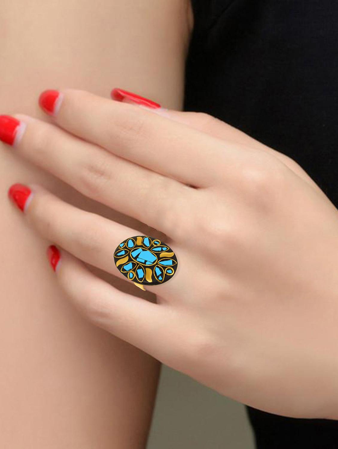 multi colored brass finger ring - 18536937 - Standard Image - 2