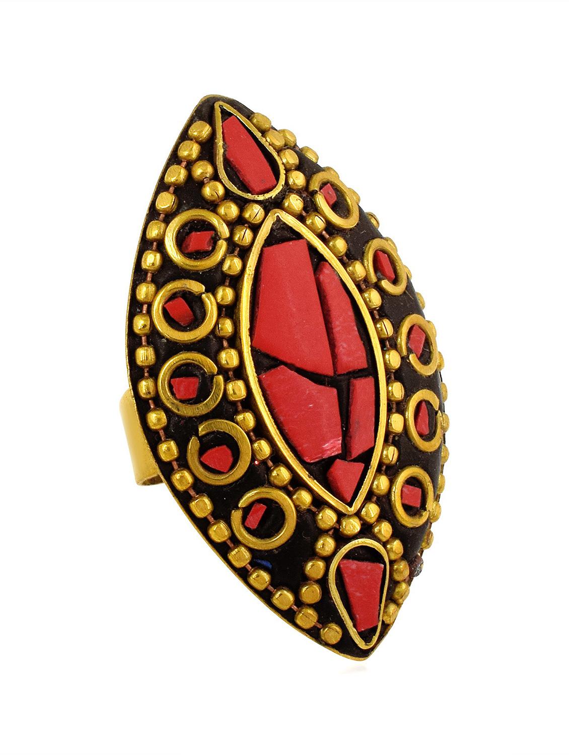 multi colored brass finger ring - 18536940 - Standard Image - 2