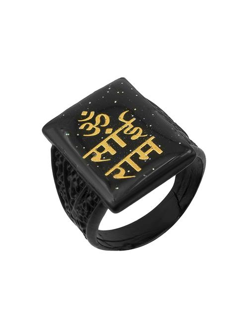 black plated finger ring - 18537053 - Standard Image - 0
