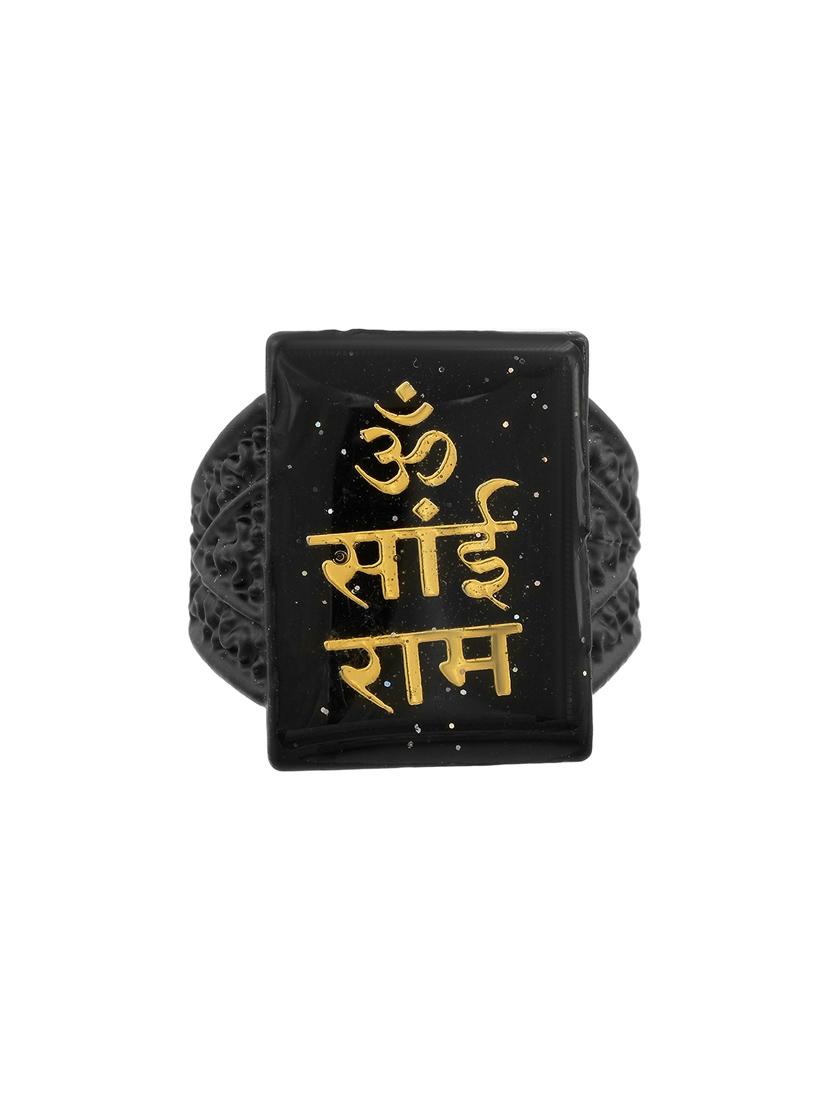 black plated finger ring - 18537053 - Standard Image - 2