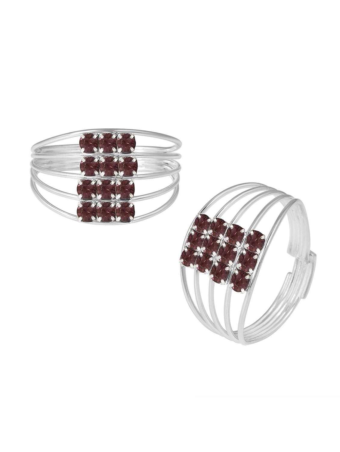 silver pleated toe ring - 18537172 - Standard Image - 2