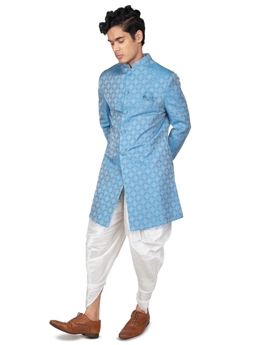 self designed silk blend ethnic wear sherwani set - 18537588 - Standard Image - 2