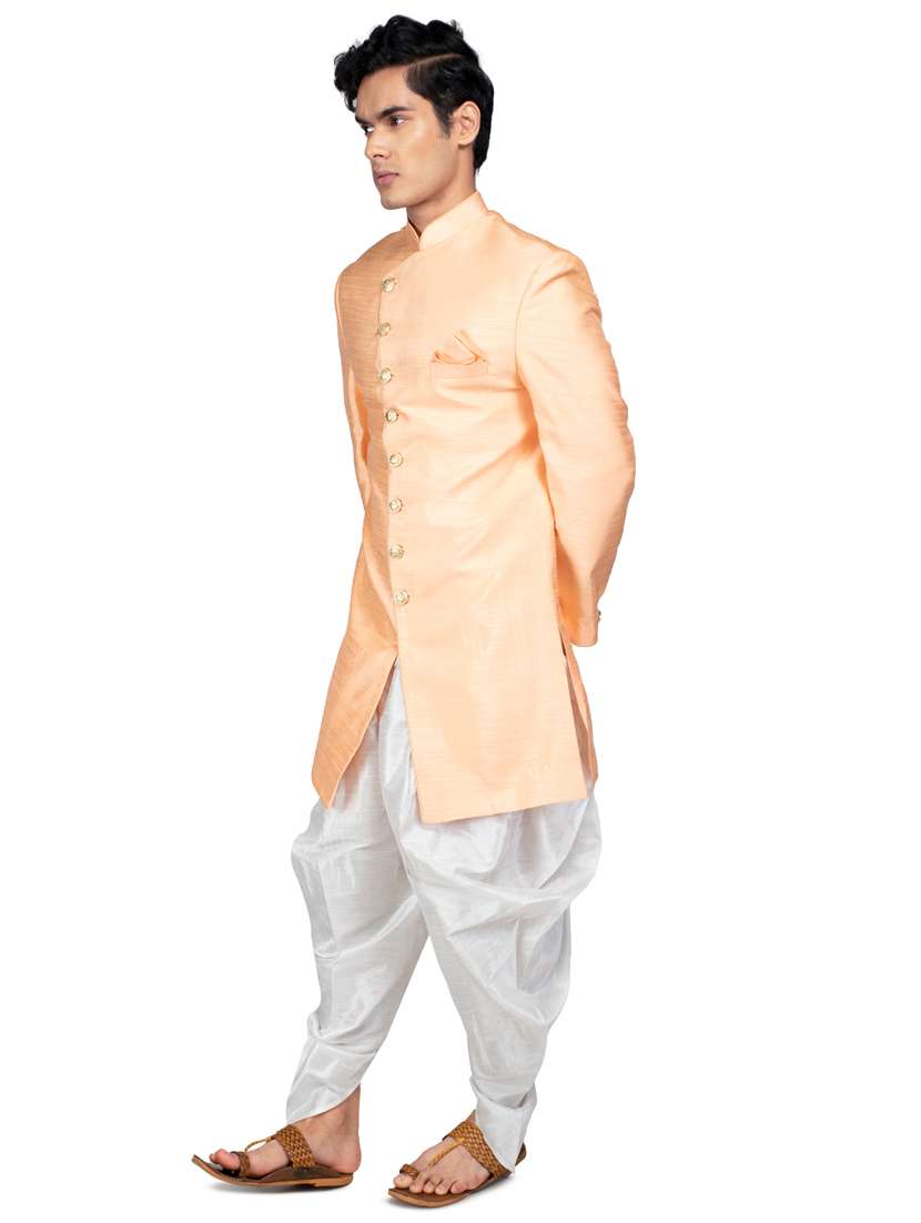 solid silk blend ethnic wear sherwani set - 18537590 -  Standard Image - 2