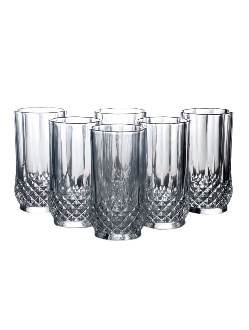 ceradeco set of 6 transparent textured juice glass