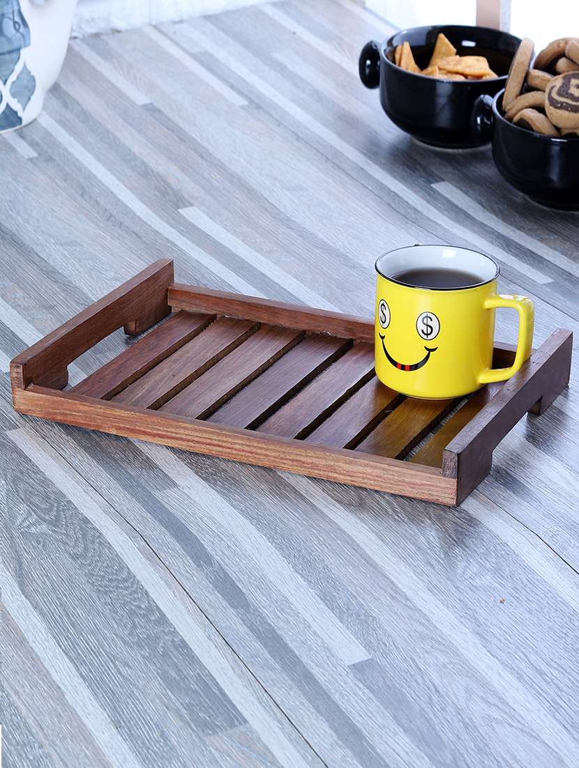 cdi brown rectangular wooden tray