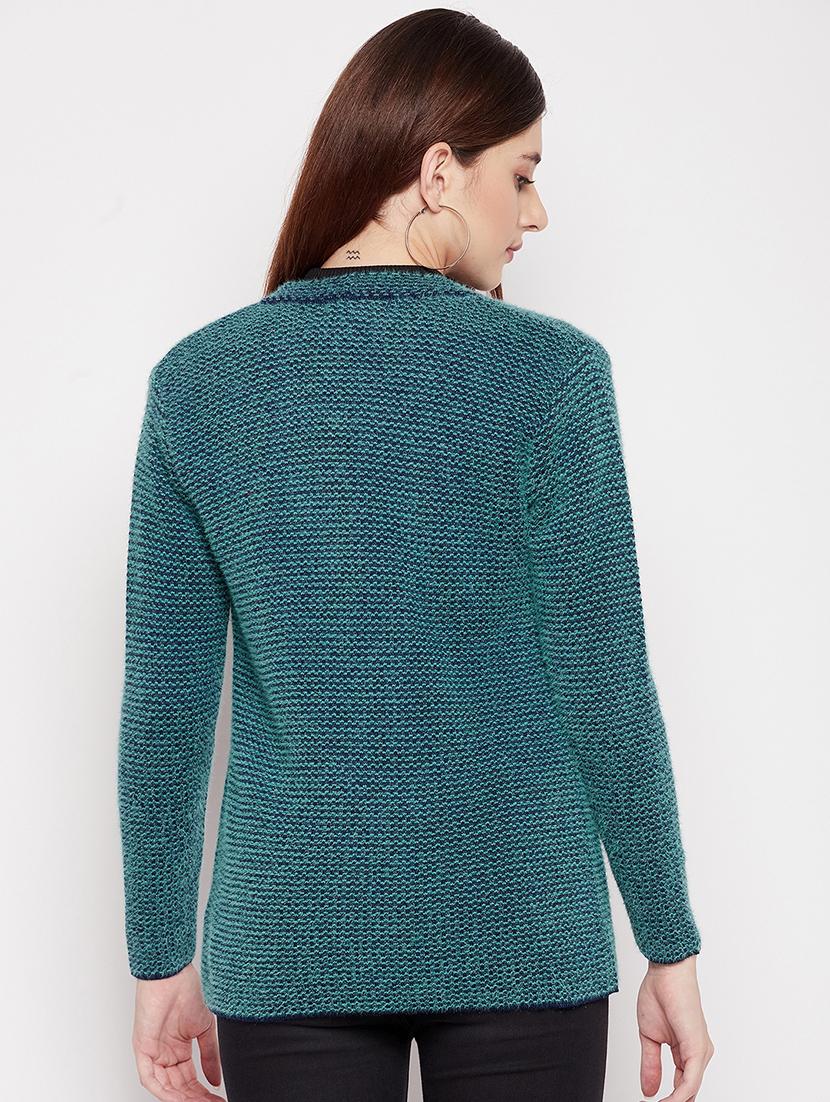 v neck self design woolen cardigan - 18539458 - Standard Image - 2