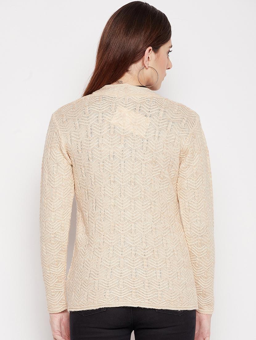 v neck self design woolen cardigan - 18539459 - Standard Image - 2