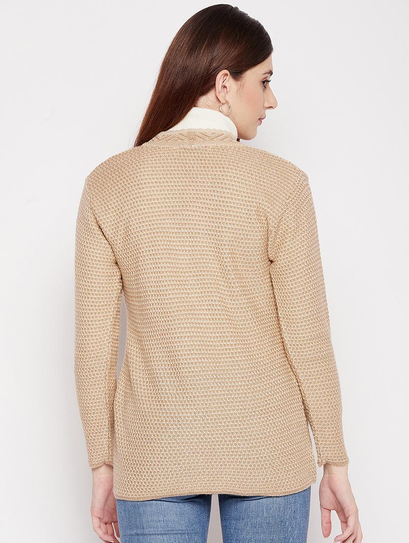 v neck self design woolen cardigan - 18539461 - Standard Image - 2
