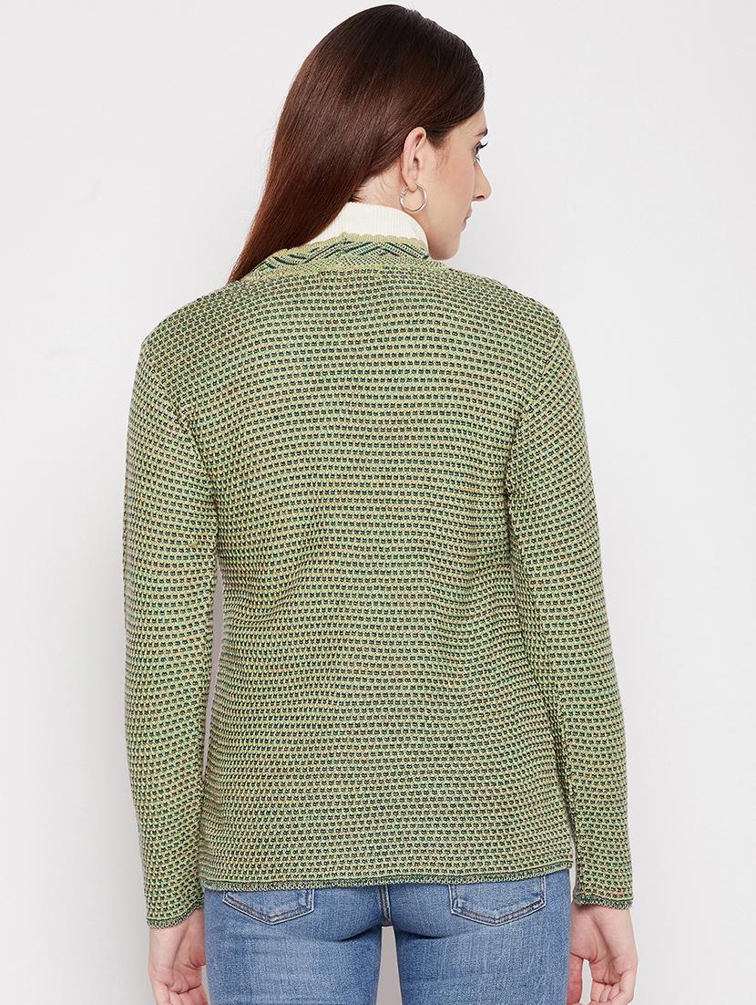 v neck self design woolen cardigan - 18539462 - Standard Image - 2