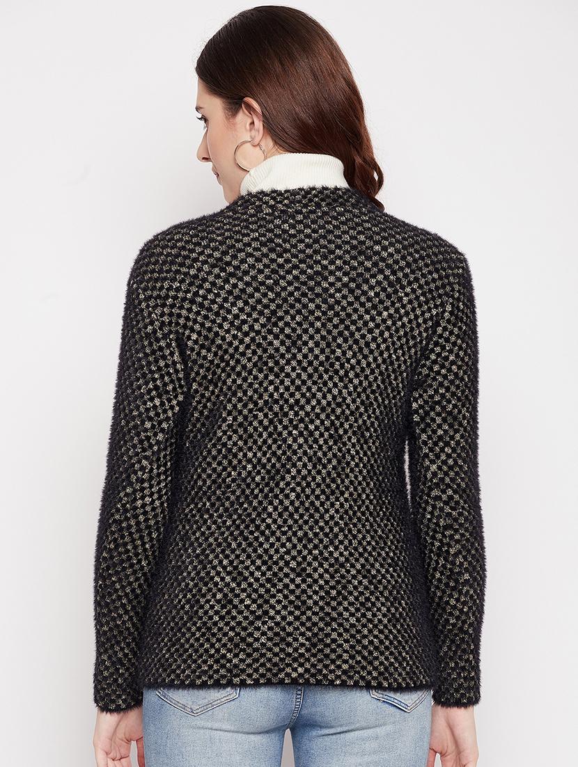 v neck self design woolen cardigan - 18539471 - Standard Image - 2