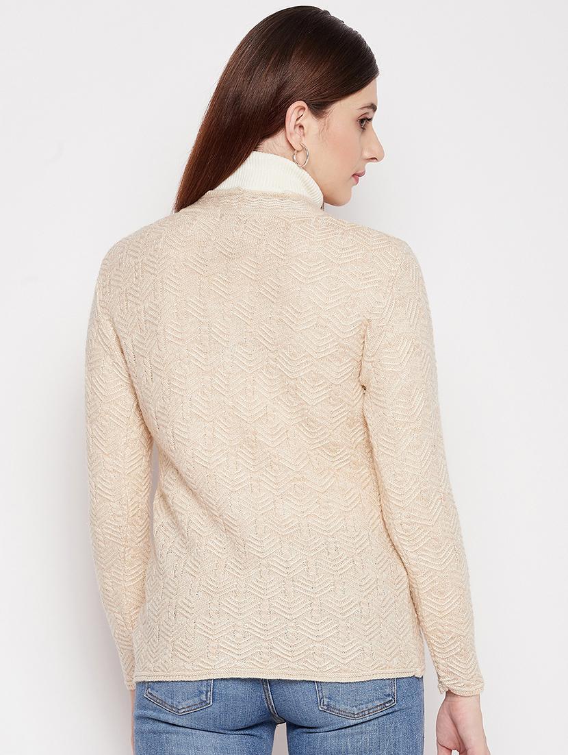 v neck self design woolen cardigan - 18539477 - Standard Image - 2