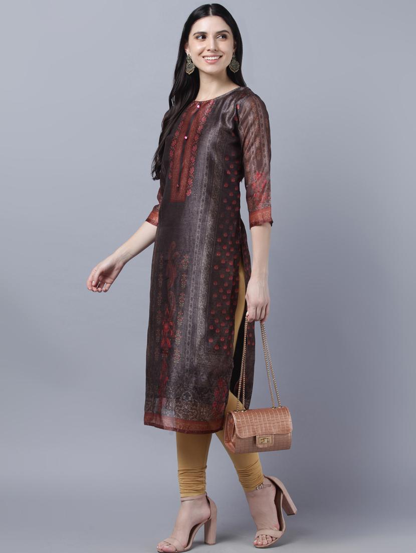 printed straight kurta