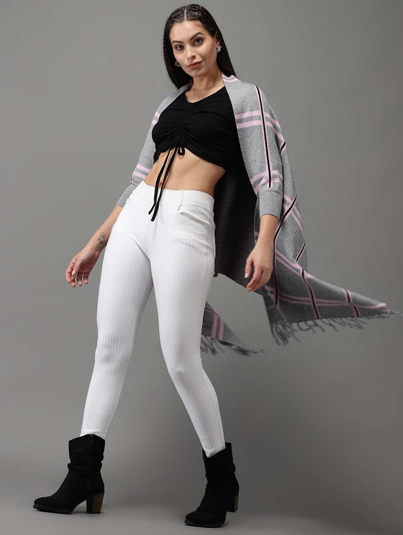 fringed hem checkered poncho - 18545238 -  Standard Image - 2