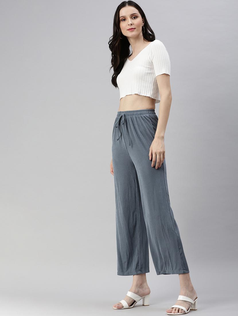 drawstring waist solid track pant - 18545277 - Standard Image - 2