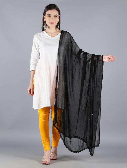 plain dupatta with mukaish work - 18546912 - Standard Image - 0