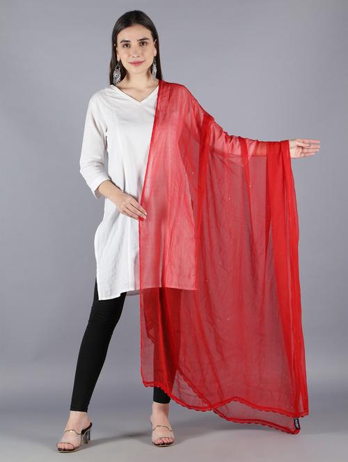 plain dupatta with mukaish work  - 18546914 -  Standard Image - 0