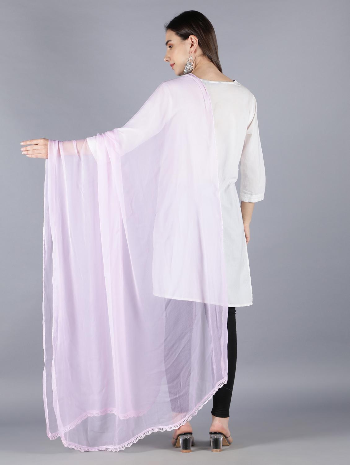 pink chiffon dupatta - 18546917 - Standard Image - 2