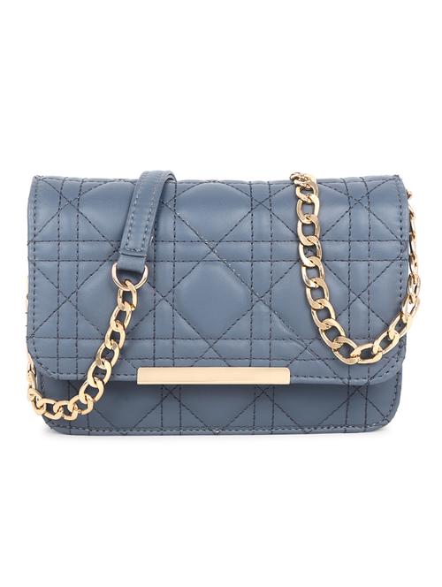 blue quilted regular sling bag - 18546923 - Standard Image - 0