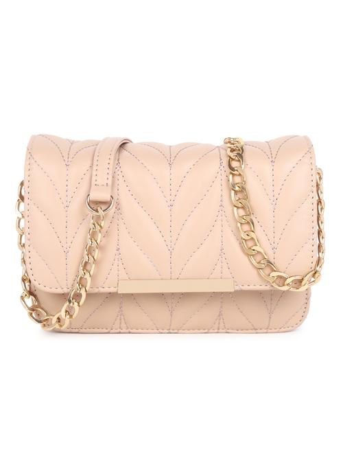 beige quilted regular sling bag - 18546928 - Standard Image - 0