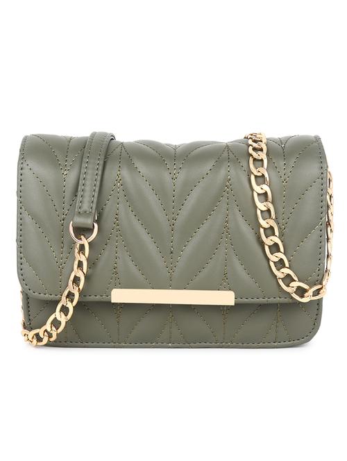 green quilted regular sling bag - 18546931 -  Standard Image - 0