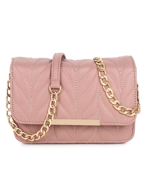 pink quilted regular sling bag - 18546933 - Standard Image - 0