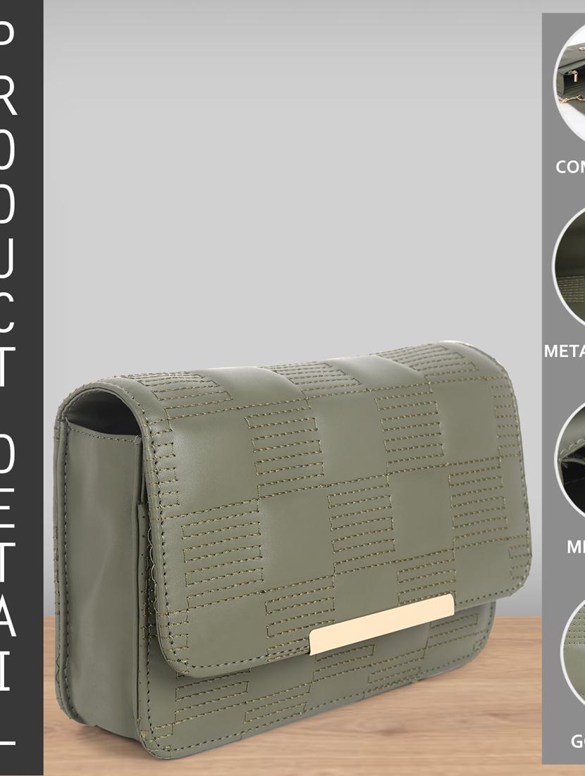 green quilted regular sling bag - 18546938 - Standard Image - 2