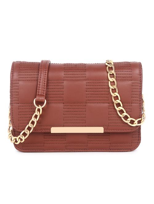 brown quilted regular sling bag - 18546941 -  Standard Image - 0