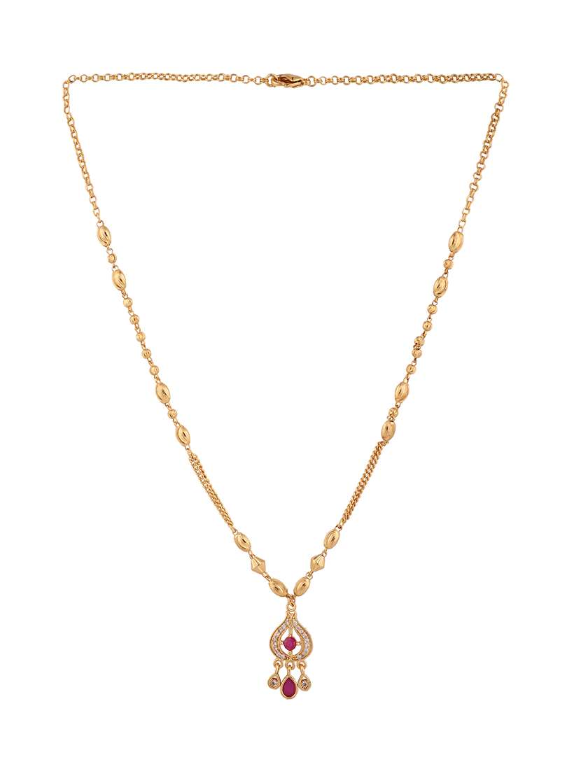 piah fashion cz brass high gold plated designer decent  looks necklace chain 