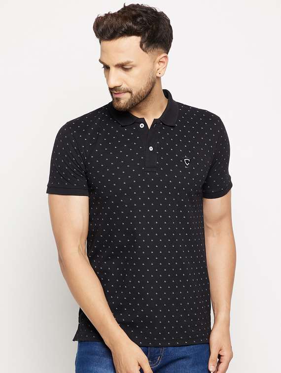 polka printed polo t-shirt