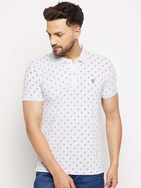 men printed short sleeve regular fit polo t-shirt - 18547918 - Zoom Image - 0