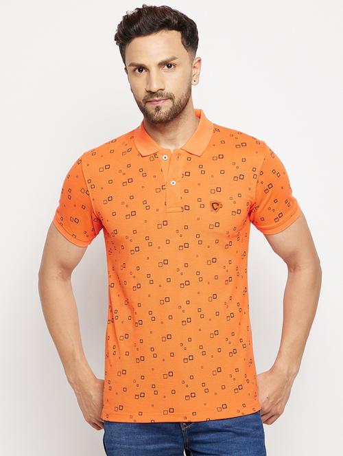 men printed short sleeve polo t-shirt - 18547919 - Standard Image - 0