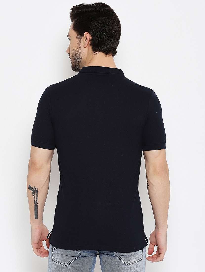 navy blue chest print polo t-shirt  - 18547930 -  Standard Image - 2