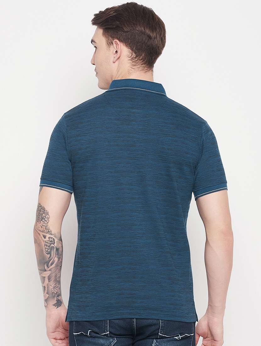 blue chest print polo t-shirt - 18547932 - Standard Image - 2
