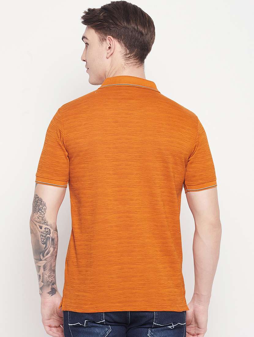 orange chest print polo t-shirt - 18547933 - Standard Image - 2