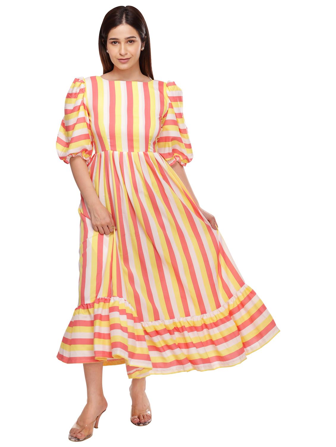 women's tiered dress striped dress - 18548045 -  Zoom Image - 0