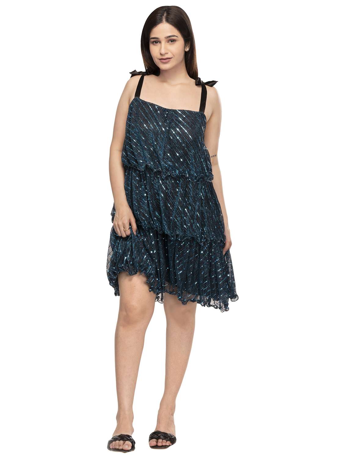 women's layered knee length dress