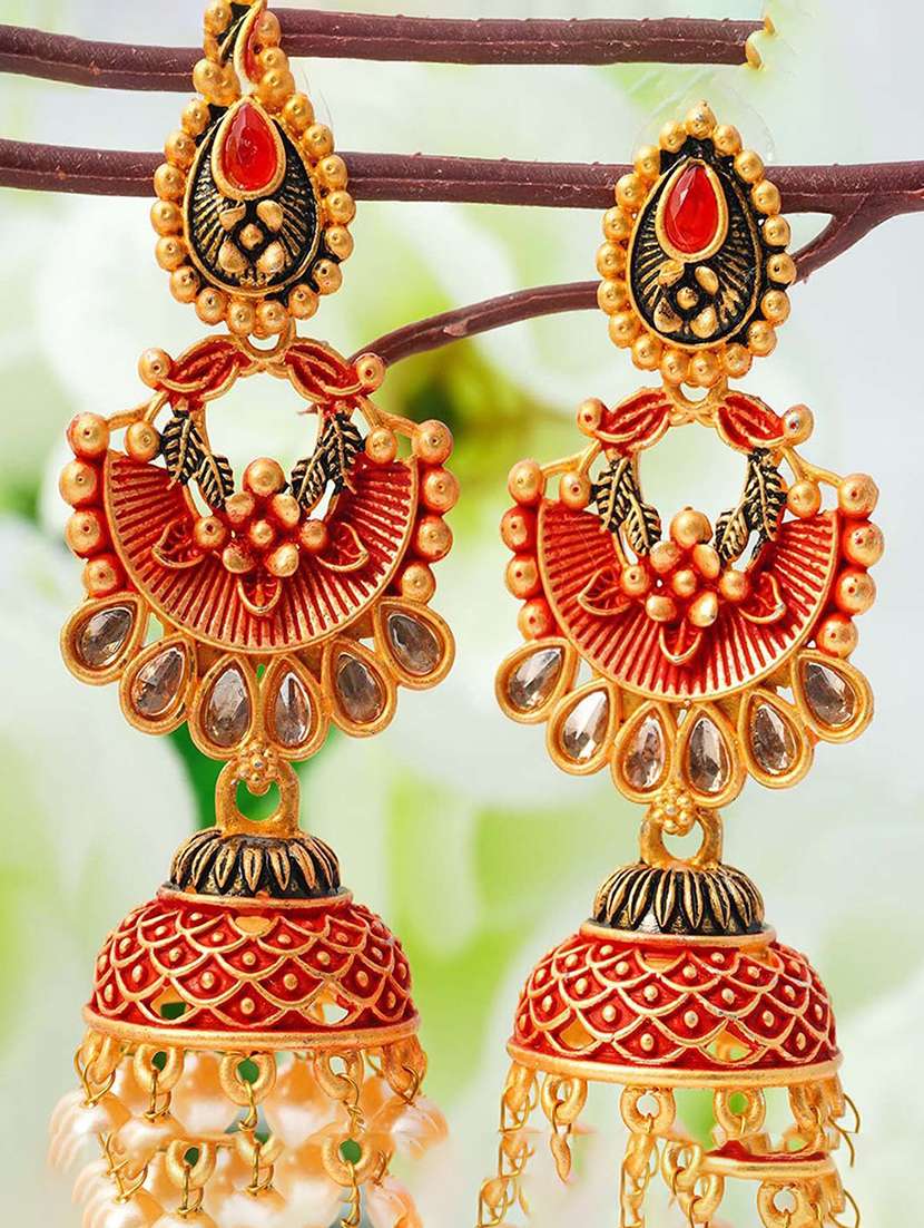 red metal jhumka