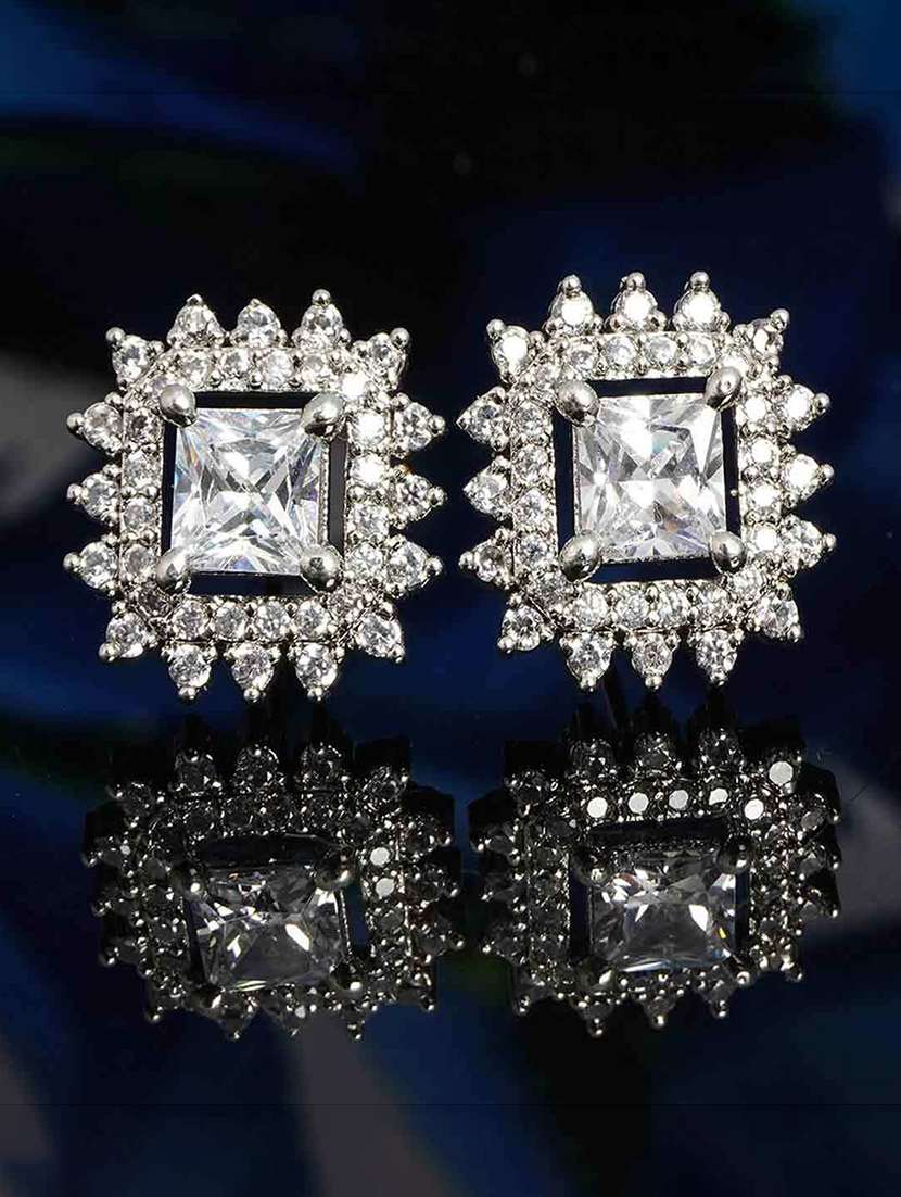 silver metal studs earring