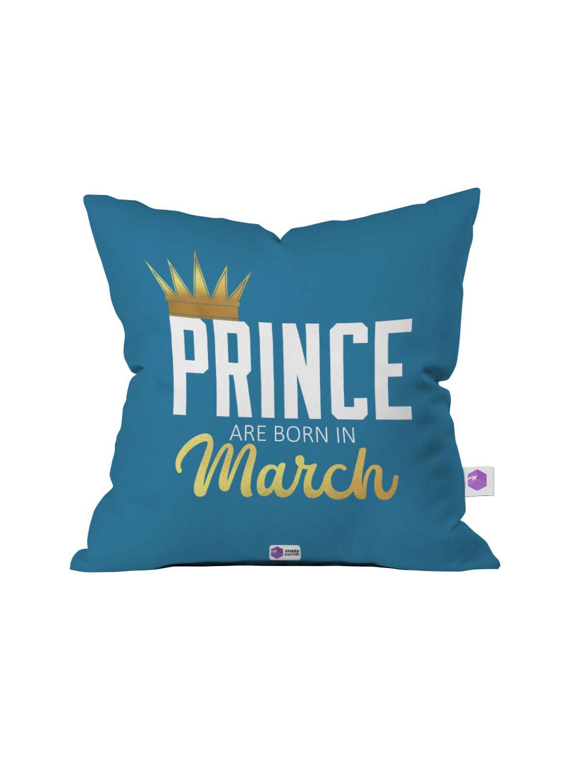 crazy corner blue printed cushion ( 12 x 12 inches )