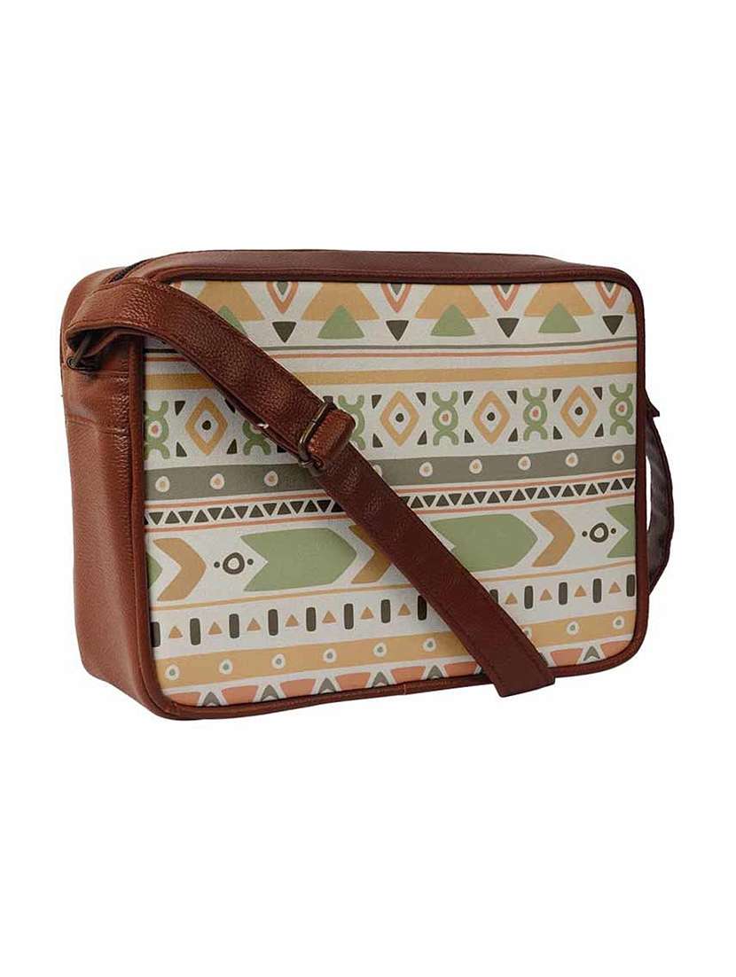 printed canvas regular sling bag