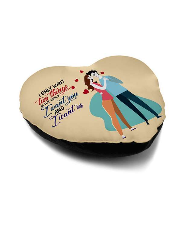 Printed Heart Shape Pillow