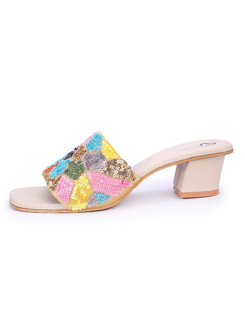 women sequined mules sandal - 18559846 - Standard Image - 2