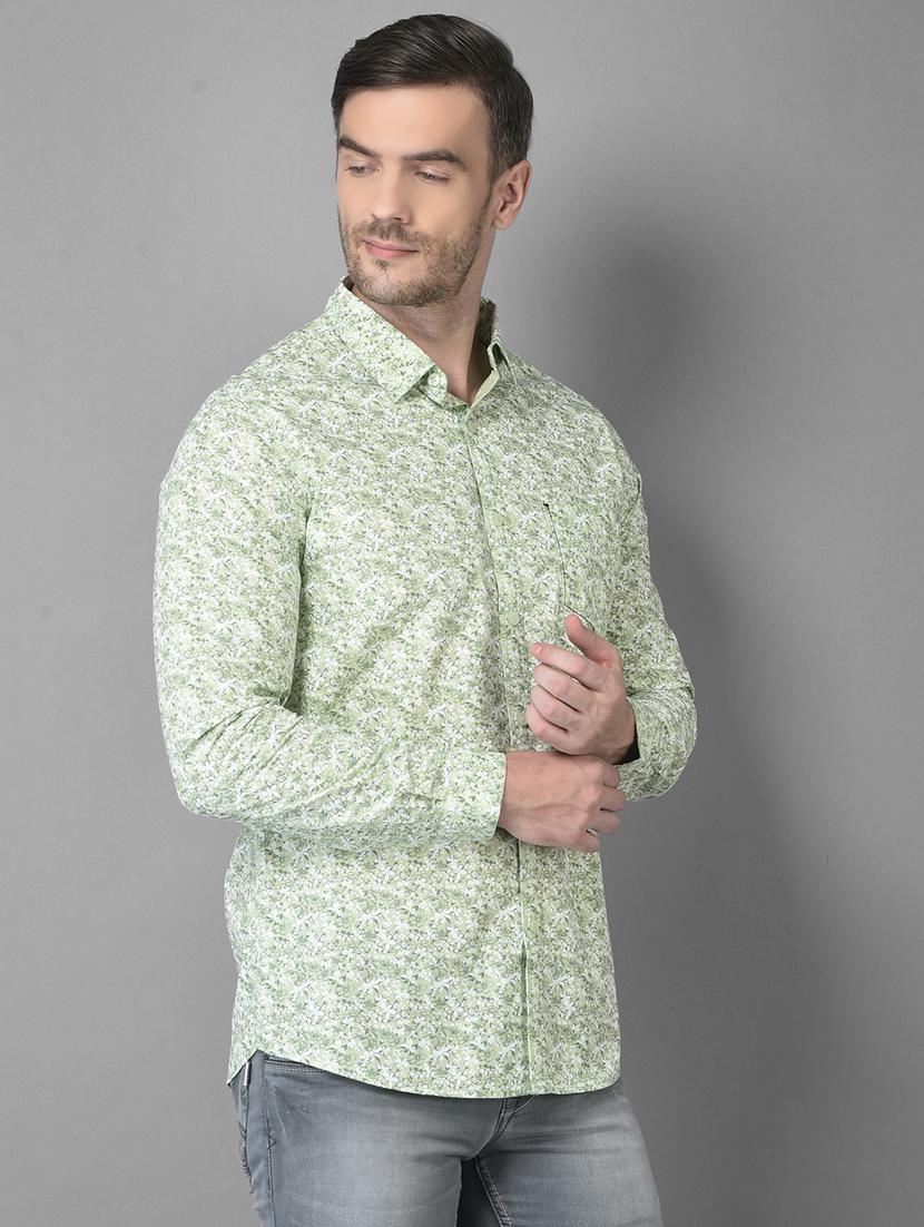 green printed casual shirt - 18559970 - Standard Image - 2