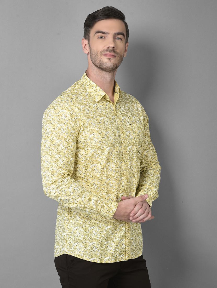 yellow printed casual shirt - 18559973 - Standard Image - 2
