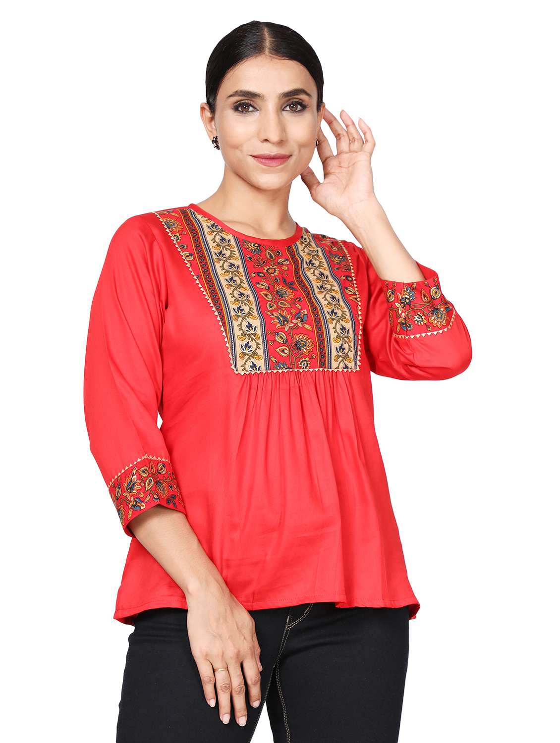 round neck printed tunic  - 18560059 -  Zoom Image - 0