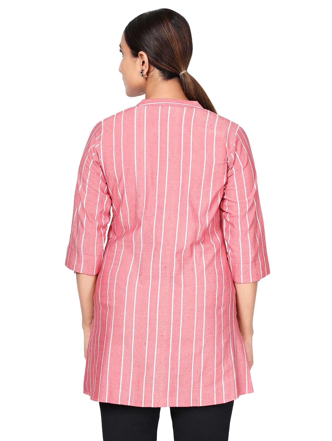mandarin neck striped tunic - 18560067 - Standard Image - 2