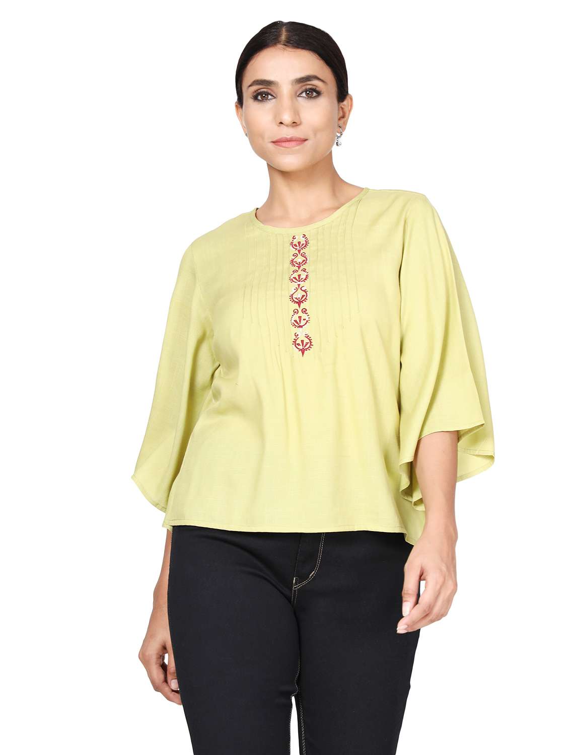 women's straight round neck top