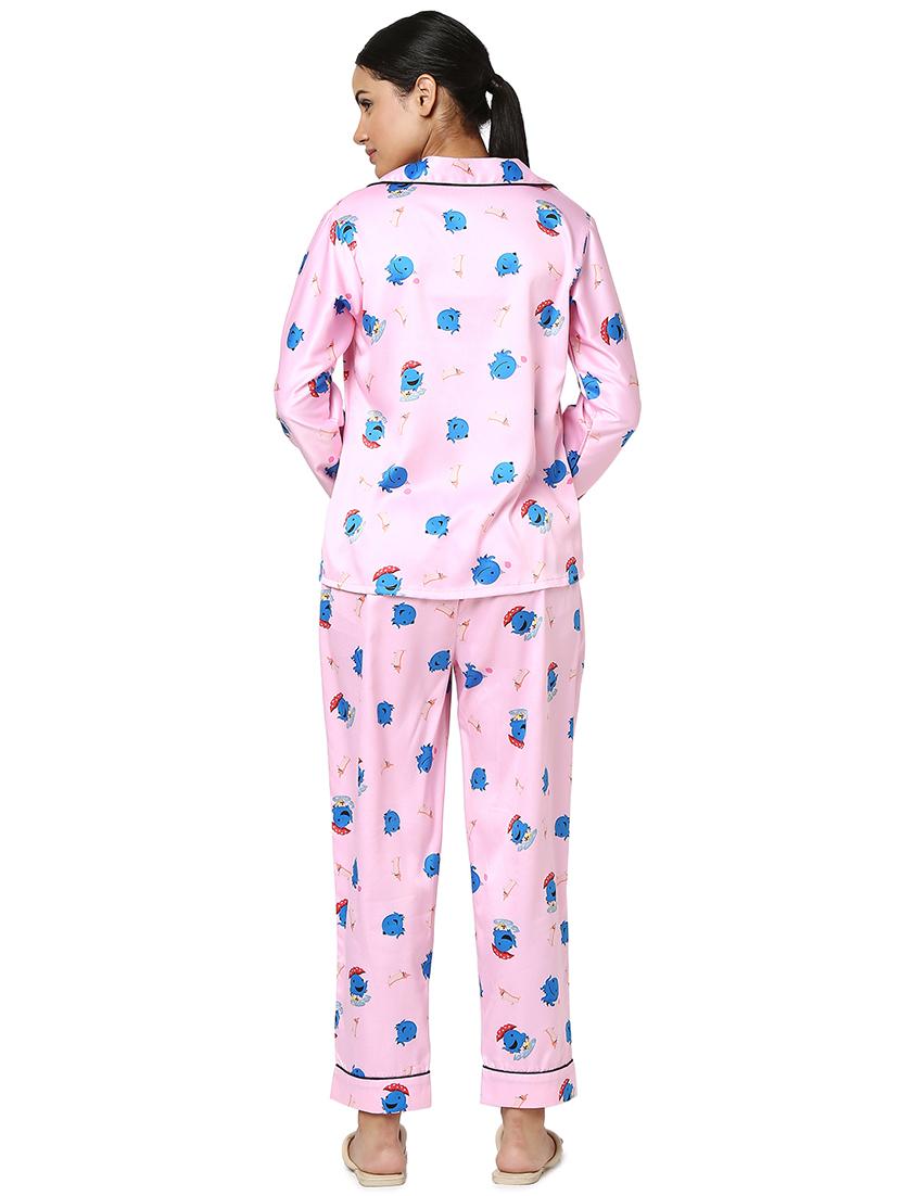 quirky printed nightwear pajama set - 18564508 - Standard Image - 2