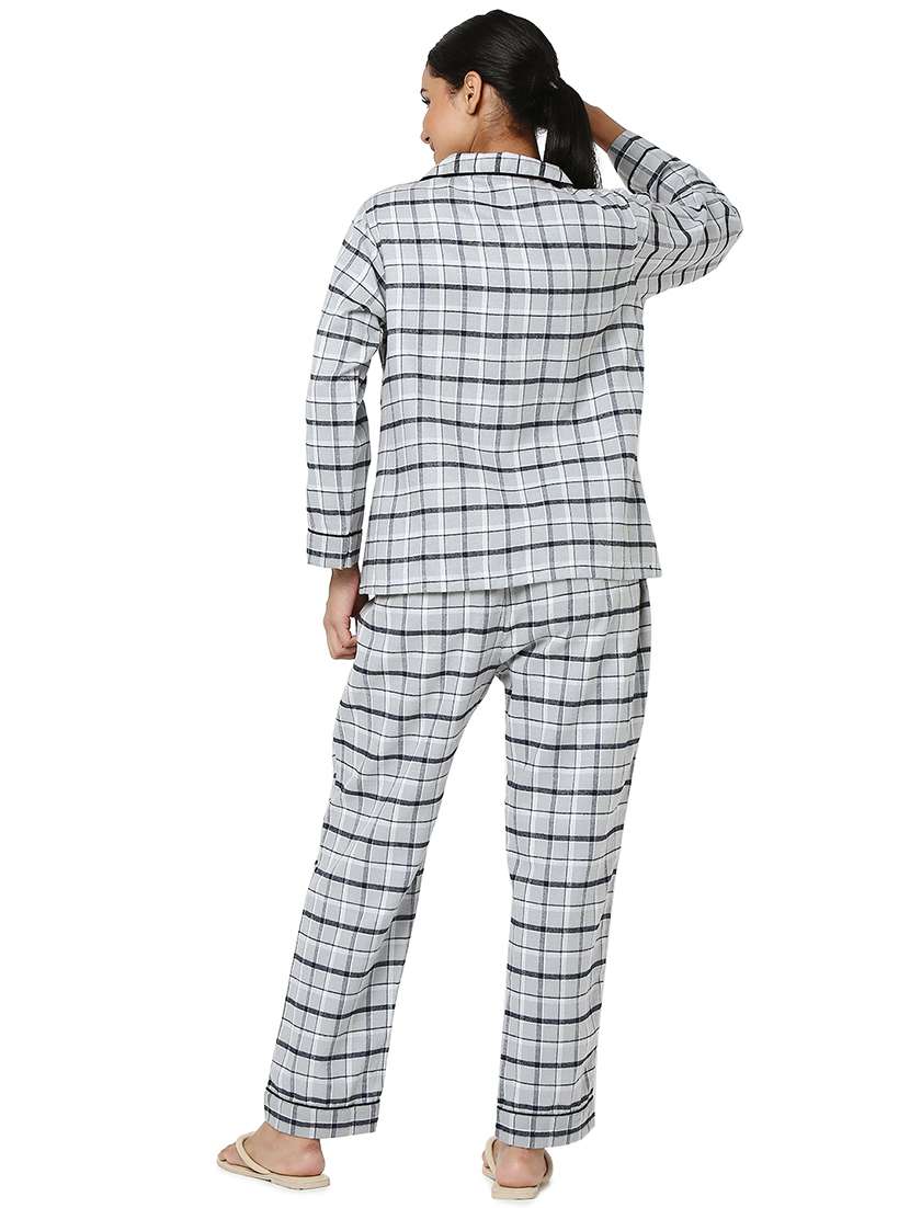 checkered printed nightwear pajama set  - 18564511 -  Standard Image - 2